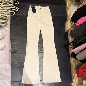 Rag & Bone Ecru High-Rise Flare Jeans